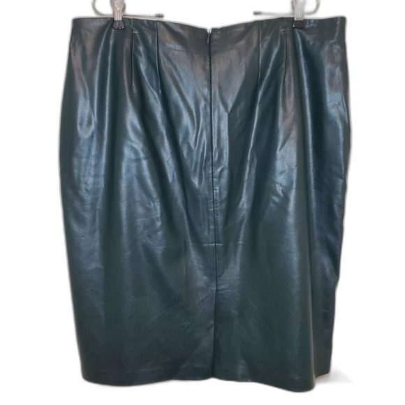 ELOQUII High Waist Faux Leather Plus Size Pencil Skirt Size 22 Green - Picture 1 of 5